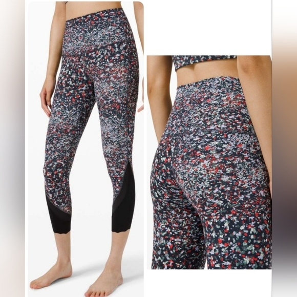 Lululemon Wunder Under High-Rise Crop 23" Tight In Scallop Water Blossom Size 6 - Picture 1 of 16